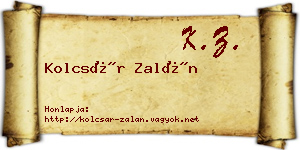 Kolcsár Zalán névjegykártya