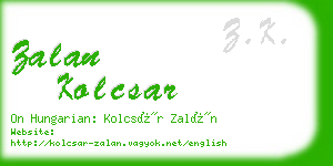 zalan kolcsar business card